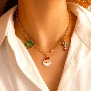 NEW Santa Christmas Pendant Necklace